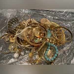 Assorted Gold and Turquoise Jewelry bag